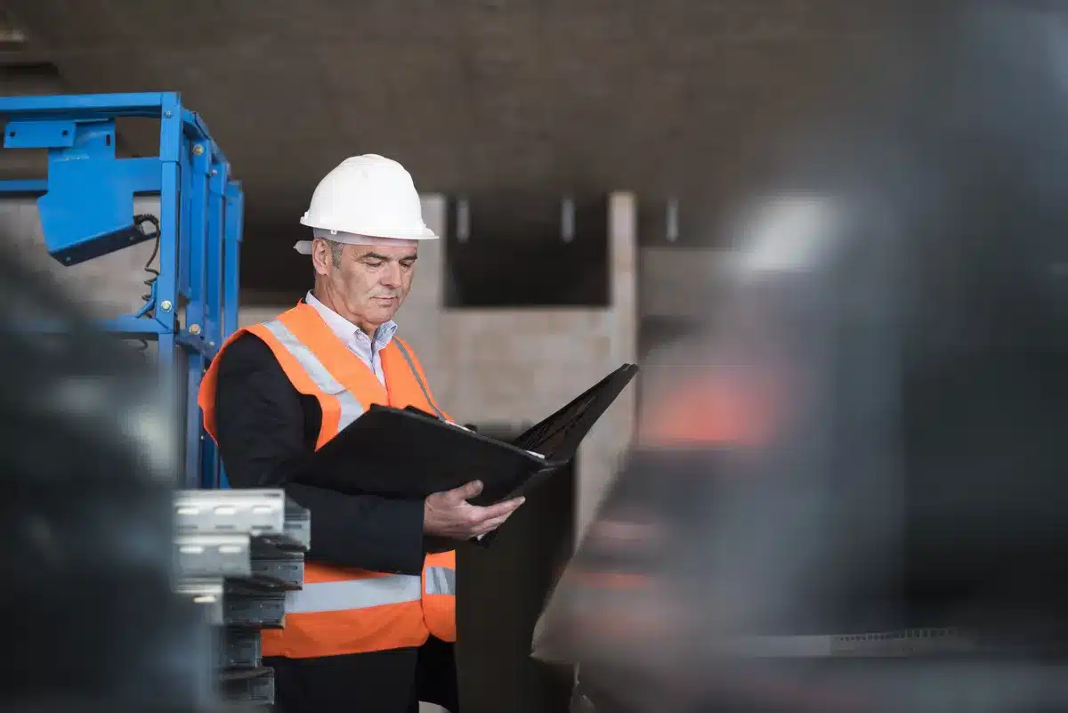 Image of a health and safety executive conducting a risk assessment